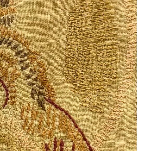 Magnolia Pearl Embroidered Linen Kimono Jesus Back Floral Duster Boho Whimsy - Picture 12 of 14